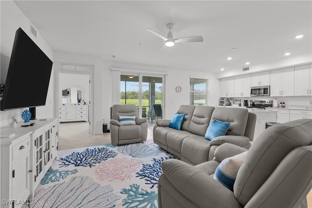 14818 Birchwood Ct Unit 6412, Punta Gorda, FL 33955 - living area with recessed lighting and a ceiling fan