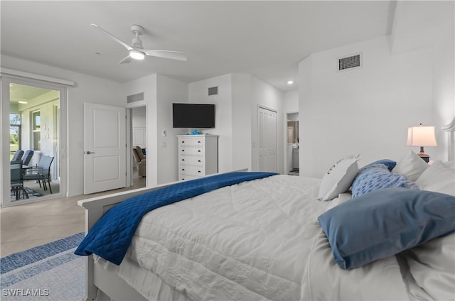 14818 Birchwood Ct Unit 6412, Punta Gorda, FL 33955 - tiled bedroom with a closet, a ceiling fan, and recessed lighting