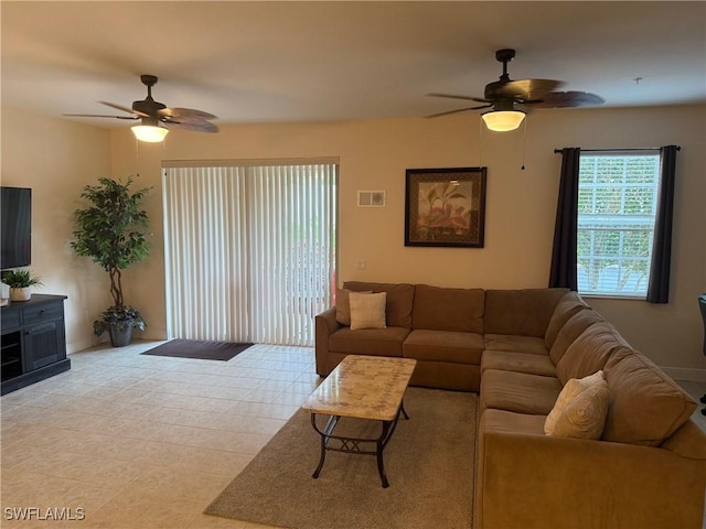 1520 SW 50th St Unit 101, Cape Coral, FL 33914 - living area featuring a ceiling fan