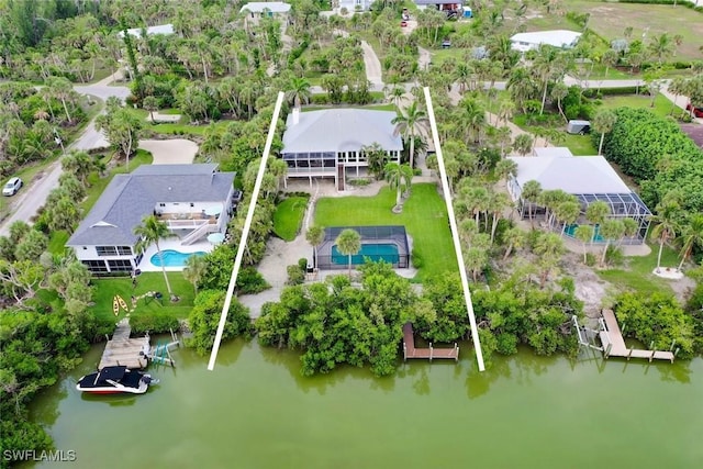6120 Henderson Rd, Sanibel, FL 33957 - aerial view of a nearby body of water and a pool area