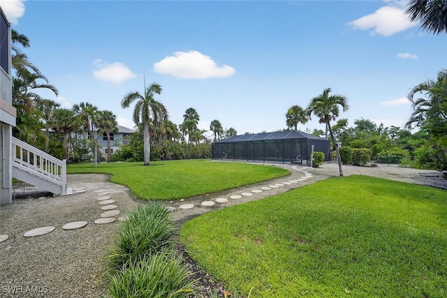 6120 Henderson Rd, Sanibel, FL 33957 - view of green lawn with a lanai