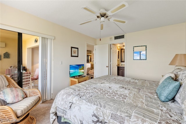 400 E Lenell Unit 110, Fort Myers Beach, FL 33931 - carpeted bedroom featuring ceiling fan