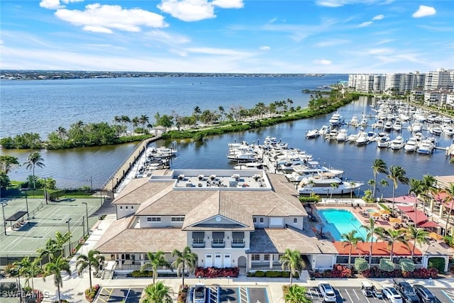 14581 Headwater Bay Ln, Fort Myers, FL 33908 - drone / aerial view of a large body of water and numerous boat docks