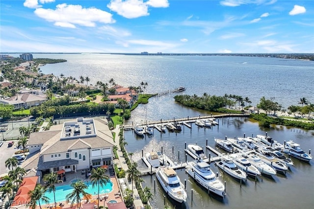 14581 Headwater Bay Ln, Fort Myers, FL 33908 - aerial view of a nearby body of water and numerous boat docks
