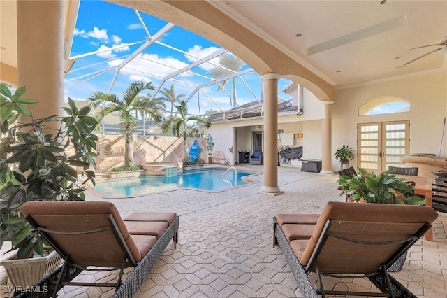 14581 Headwater Bay Ln, Fort Myers, FL 33908 - swimming pool featuring a patio and a lanai