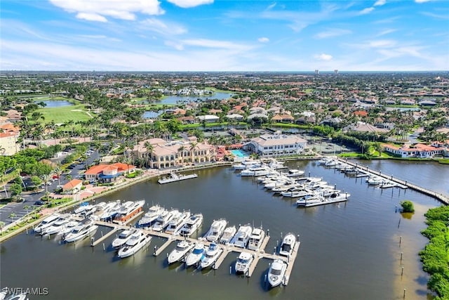 14581 Headwater Bay Ln, Fort Myers, FL 33908 - drone / aerial view of a marina and a nearby body of water