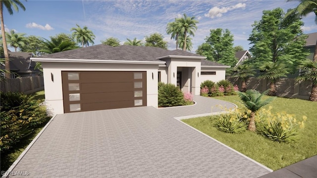 1021 Gaucho Ter, North Port, FL 34286 - view of front of house featuring an attached garage, stucco siding, and driveway