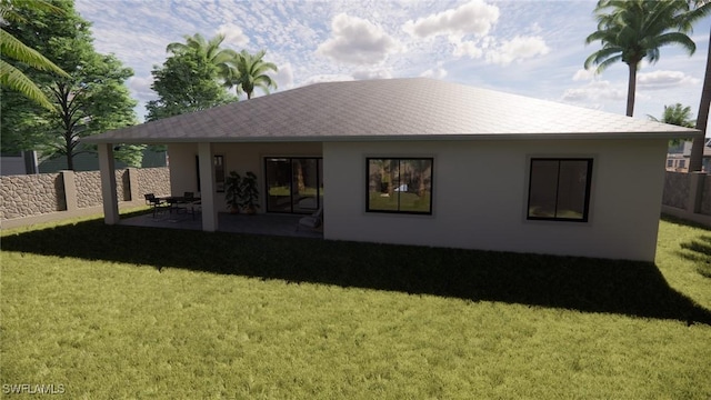 1021 Gaucho Ter, North Port, FL 34286 - back of property with a patio area and stucco siding