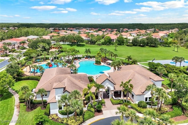 10490 Spruce Pine Ct, Fort Myers, FL 33913 - aerial perspective of suburban area with a pool area