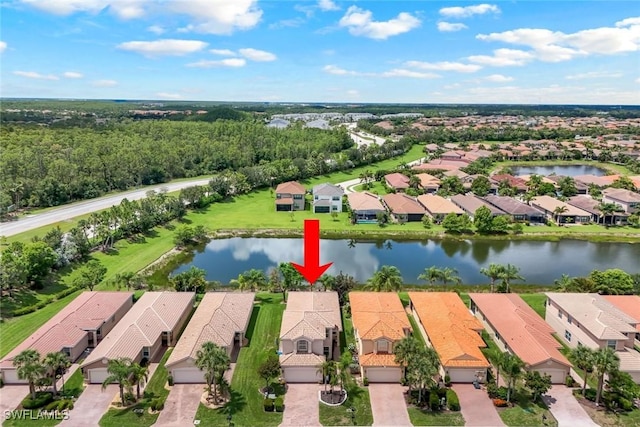 10490 Spruce Pine Ct, Fort Myers, FL 33913 - aerial view of residential area featuring a large body of water
