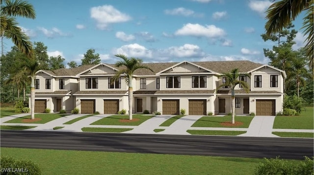 4245 Caterina Ct, North Fort Myers, FL 33917 - view of front of house with driveway, a garage, and stucco siding