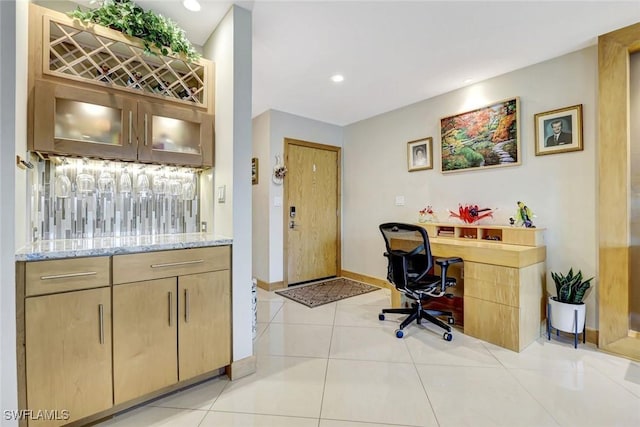 7105 Quail Run Ct W Unit 4, Fort Myers, FL 33908 - home office with light tile patterned flooring and recessed lighting