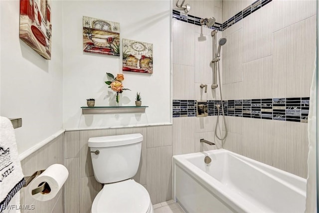 7105 Quail Run Ct W Unit 4, Fort Myers, FL 33908 - full bathroom featuring wainscoting and  shower combination