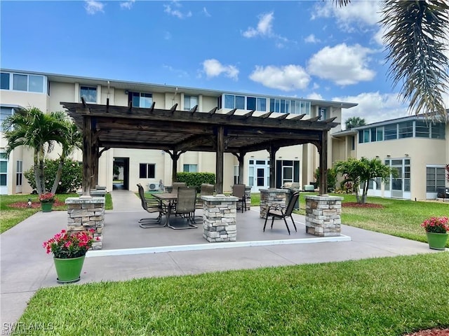 331 Joel Blvd Unit 109, Lehigh Acres, FL 33936 - view of patio featuring a pergola