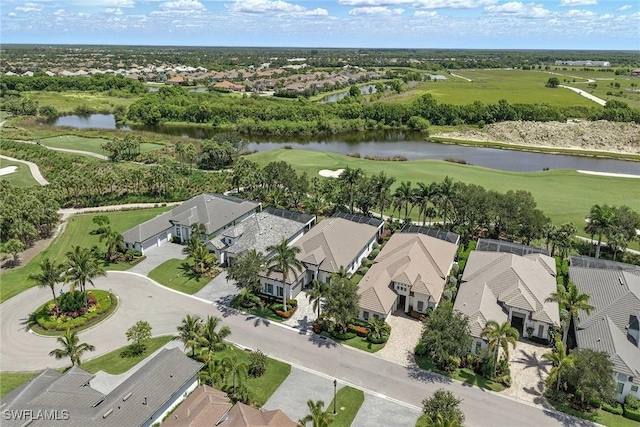 3159 Heather Glen Ct, Naples, FL 34114 - aerial perspective of suburban area with a large body of water and a golf course