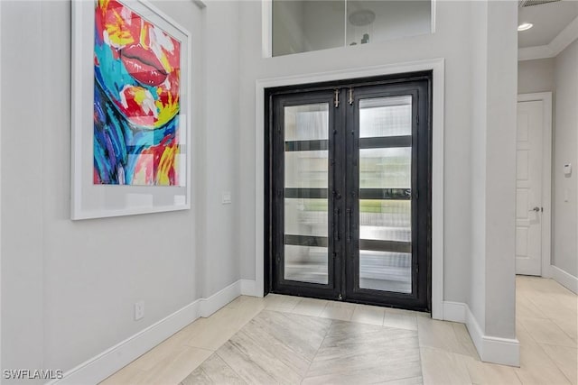 3159 Heather Glen Ct, Naples, FL 34114 - doorway to outside with tile patterned floors and french doors
