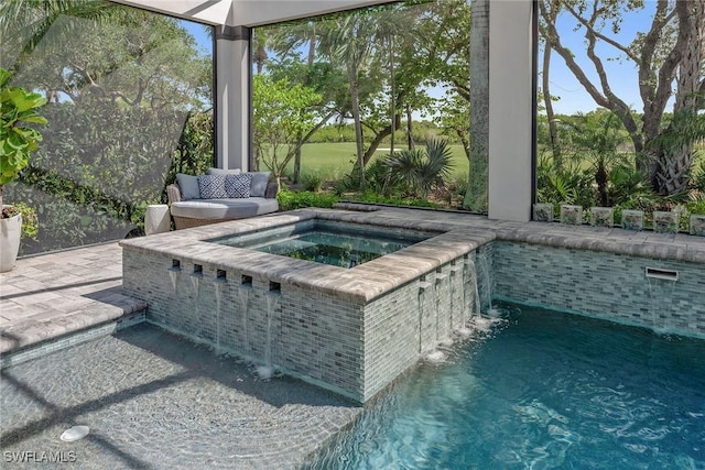 3159 Heather Glen Ct, Naples, FL 34114 - view of pool with an in-ground hot tub