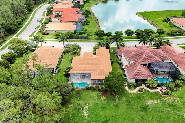 1387 Mockingbird Dr, Naples, FL 34120 - aerial view of residential area with a pool area and a nearby body of water