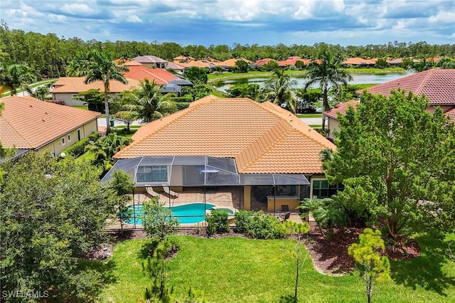 1387 Mockingbird Dr, Naples, FL 34120 - aerial view of residential area with a nearby body of water and a pool
