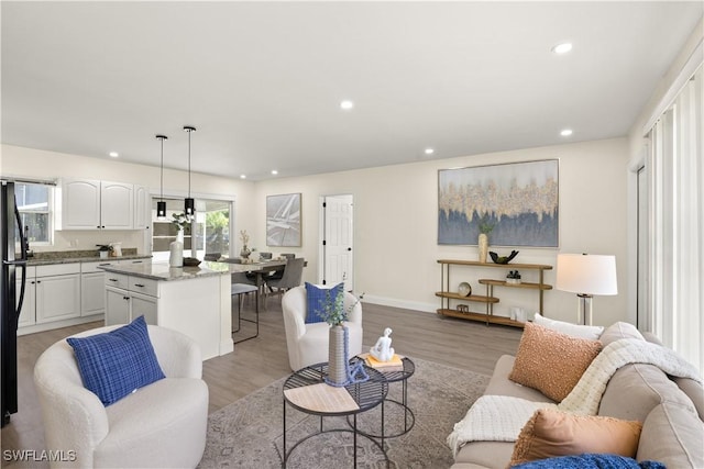 207 Leeland Heights Blvd W, Lehigh Acres, FL 33936 - living room with light wood-style floors and recessed lighting