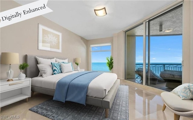 940 Cape Marco Dr Unit 1603, Marco Island, FL 34145 - tiled bedroom with expansive windows and access to outside