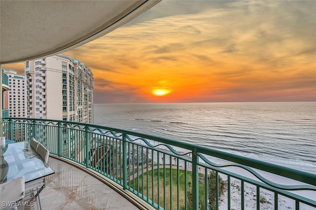 940 Cape Marco Dr Unit 1603, Marco Island, FL 34145 - balcony at dusk with a water view