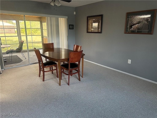 2119 Pellam Blvd, Port Charlotte, FL 33948 - dining area with a ceiling fan and carpet floors