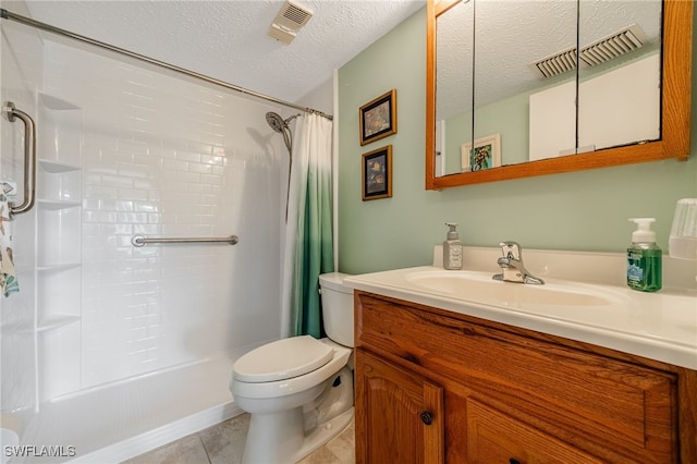 4549 SE 5th Pl Unit 109, Cape Coral, FL 33904 - full bathroom with vanity, tile patterned flooring, a textured ceiling, and shower / bath combo with shower curtain