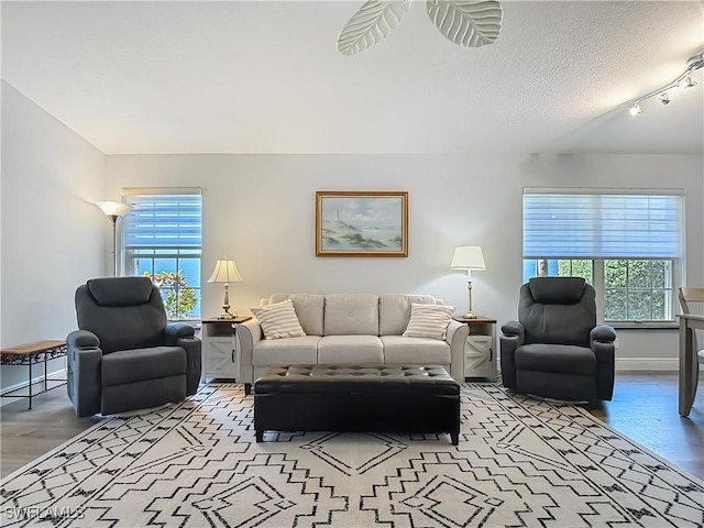 1670 Palo Duro Blvd, North Fort Myers, FL 33917 - living area with wood finished floors and a textured ceiling