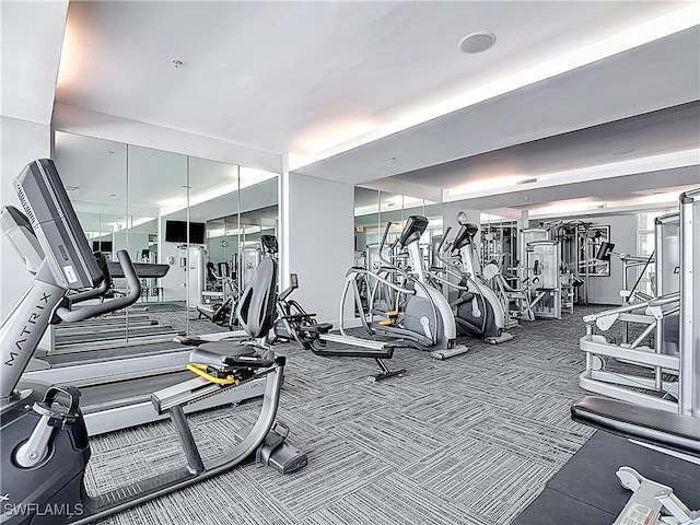 3000 Oasis Grand Blvd Unit 1203, Fort Myers, FL 33916 - exercise room with carpet flooring