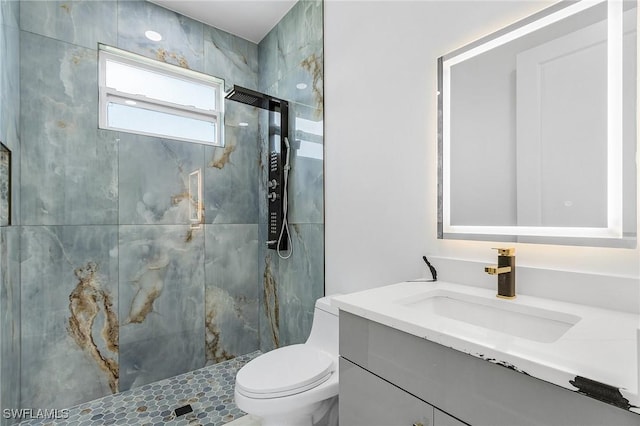 3805 E 16th St, Lehigh Acres, FL 33972 - bathroom with vanity and a marble finish shower