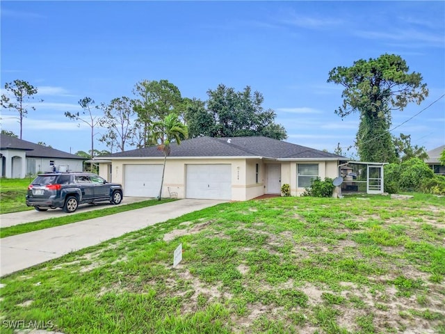 4508/4510 30th St SW, Lehigh Acres, FL 33973 - single story home featuring a garage, stucco siding, driveway, and a front lawn