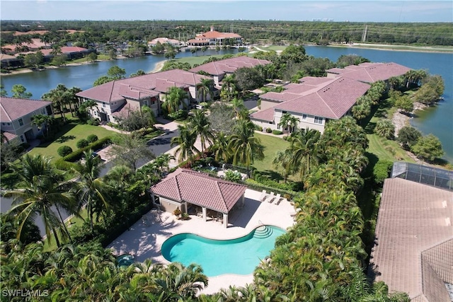 28601 Firenze Way Unit 102, Bonita Springs, FL 34135 - aerial overview of property's location with a nearby body of water and nearby suburban area