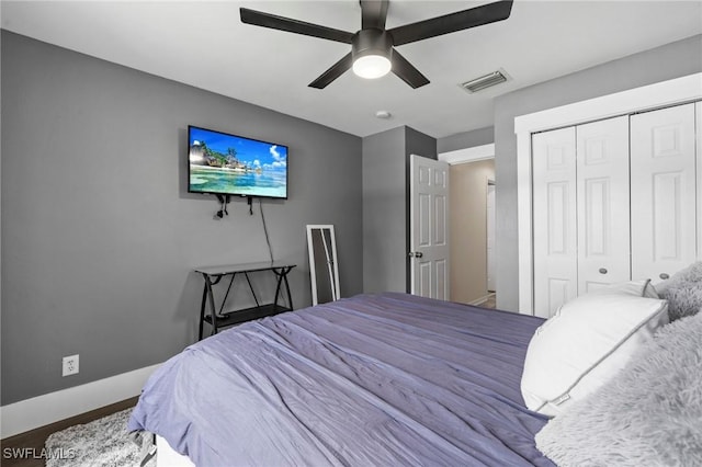 17971 Bermuda Dunes Dr, Fort Myers, FL 33967 - bedroom with a closet and ceiling fan