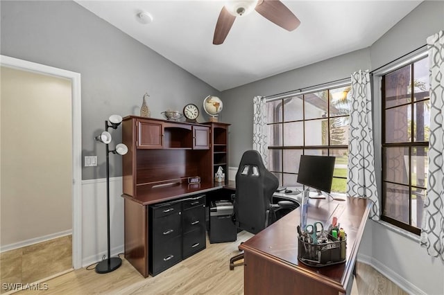 17971 Bermuda Dunes Dr, Fort Myers, FL 33967 - office space featuring ceiling fan and light wood finished floors
