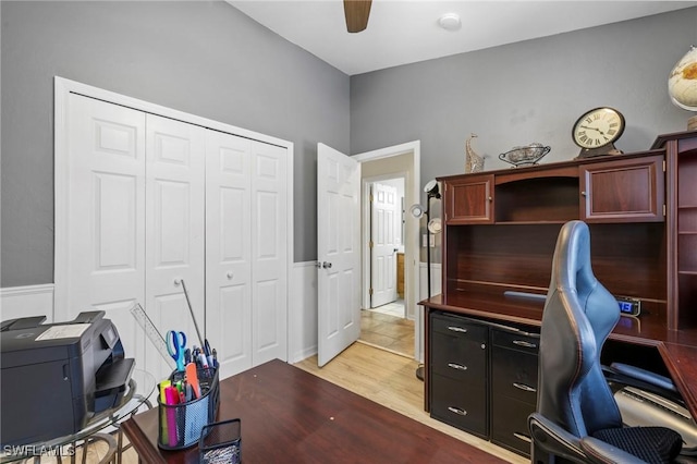 17971 Bermuda Dunes Dr, Fort Myers, FL 33967 - office with light wood-type flooring and ceiling fan