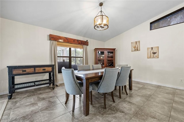 17971 Bermuda Dunes Dr, Fort Myers, FL 33967 - dining area featuring a chandelier and lofted ceiling