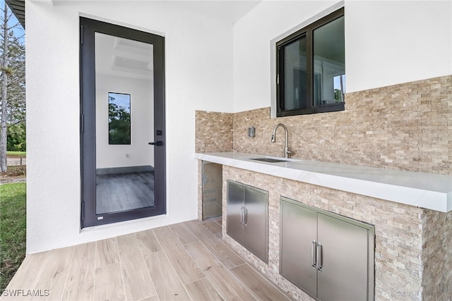 2714 24th St W, Lehigh Acres, FL 33971 - view of patio featuring a sink and an outdoor kitchen