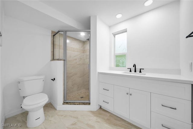 3307 Pinetree St, Port Charlotte, FL 33952 - full bathroom with a shower stall, vanity, and recessed lighting