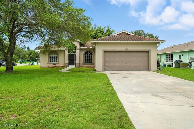 3271 Lemon Ln, Naples, FL 34120 - single story home with stucco siding, an attached garage, concrete driveway, and a front yard