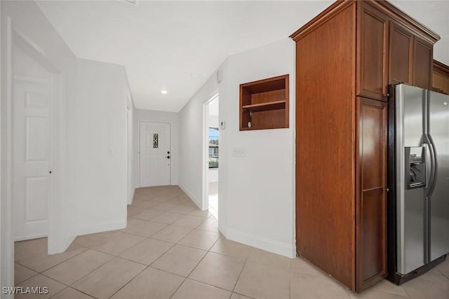 519 99th Ave N, Naples, FL 34108 - hall with light tile patterned floors and recessed lighting