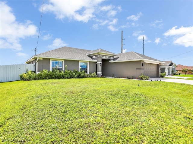 2405 Nelson Rd N, Cape Coral, FL 33993 - view of front of property featuring a garage, concrete driveway, stucco siding, and roof with shingles