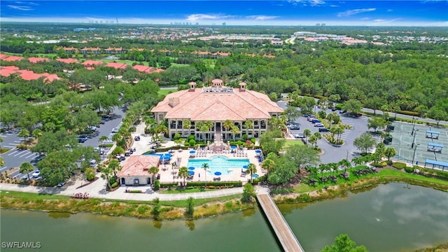 20029 Saraceno Dr, Estero, FL 33928 - aerial view of property and surrounding area featuring a large body of water and a pool