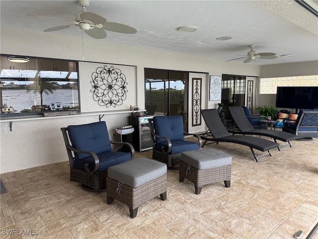 804 SW Santa Barbara Pl, Cape Coral, FL 33991 - view of patio featuring ceiling fan and outdoor lounge area