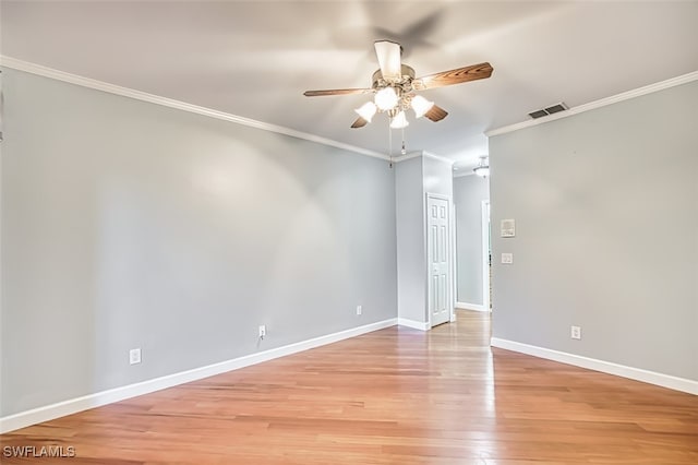 15050 Lakeside View Dr Unit 1003, Fort Myers, FL 33919 - unfurnished room featuring a ceiling fan, crown molding, and light wood finished floors