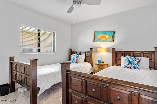 2502 SW 17th Ave, Cape Coral, FL 33914 - bedroom with light colored carpet and ceiling fan