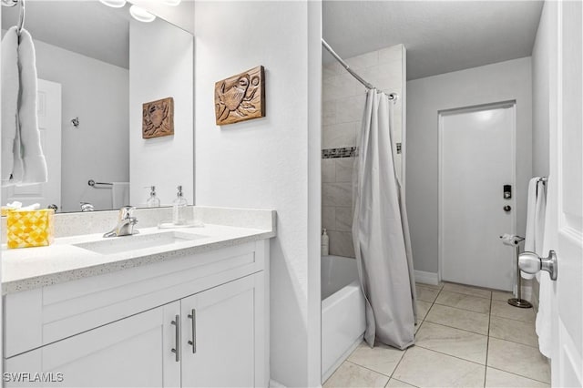 2502 SW 17th Ave, Cape Coral, FL 33914 - full bath with vanity, shower / tub combo with curtain, and tile patterned floors