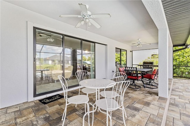 2502 SW 17th Ave, Cape Coral, FL 33914 - view of patio / terrace featuring a ceiling fan and outdoor dining space