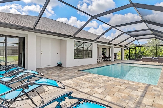 2502 SW 17th Ave, Cape Coral, FL 33914 - outdoor pool featuring outdoor lounge area, a patio, and a lanai