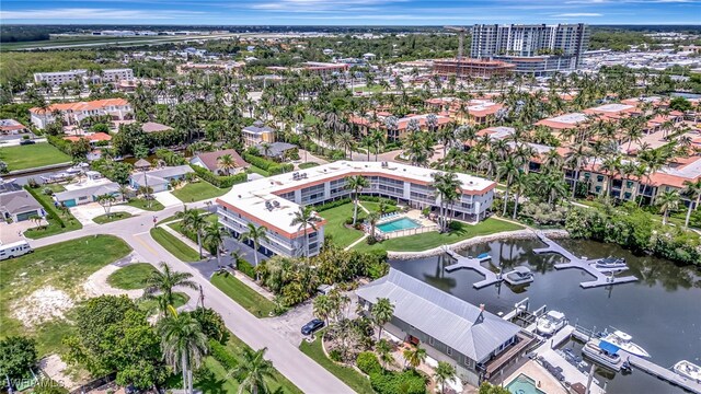 1666 Osprey Ave Unit 106, Naples, FL 34102 - bird's eye view of a large body of water and a pool
